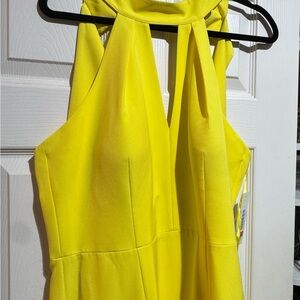 Eliza J Yellow Halter Prom Dress